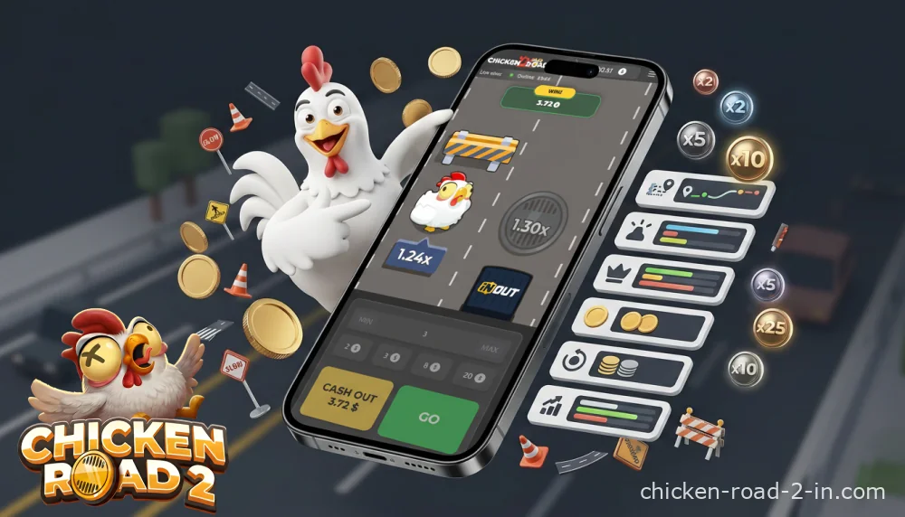 The Chicken Road 2 app loads quickly and is easy to control with a single tap on Android and iOS