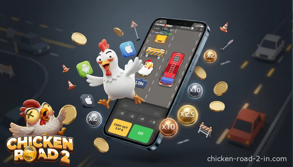 The mobile version of Chicken Road 2 runs in a browser on Android and iOS