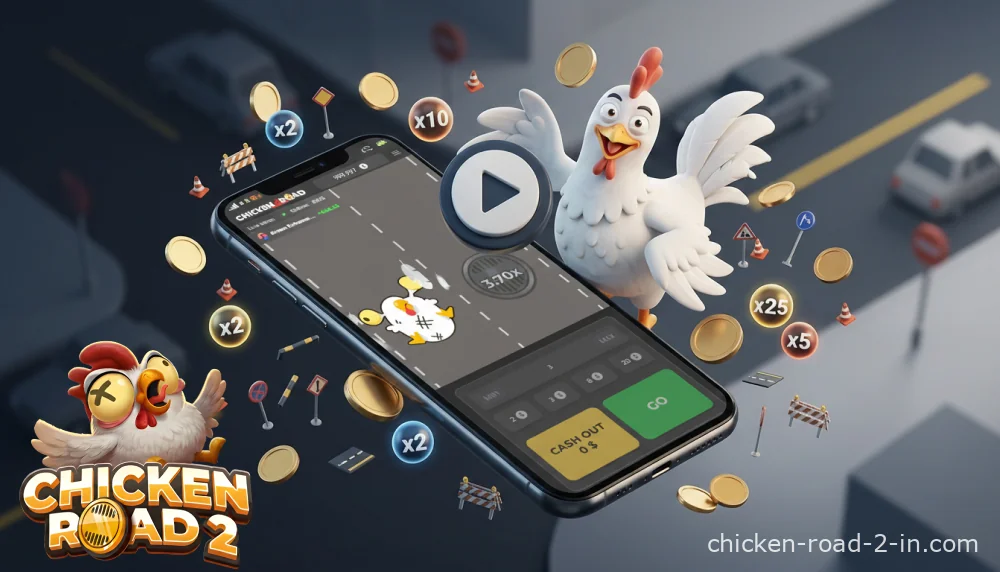 To start playing in the Chicken Road 2 app, top up your balance, select your risk level, and choose your bet amount
